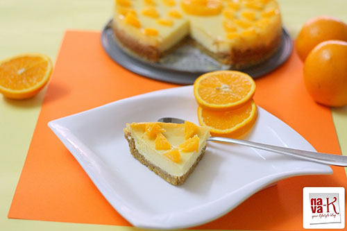 pastel de queso y naranja
